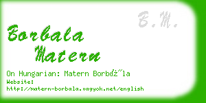 borbala matern business card